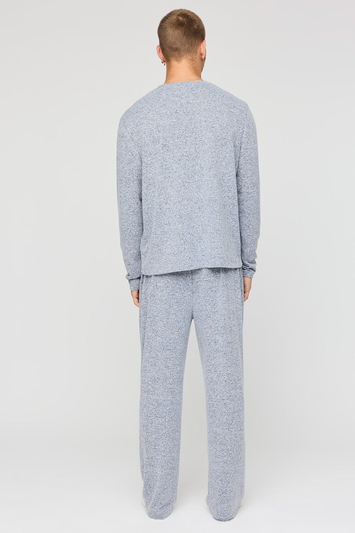 Alt View 4. Knit Long Sleeve Top & Pant Pajama Set - Heather Grey