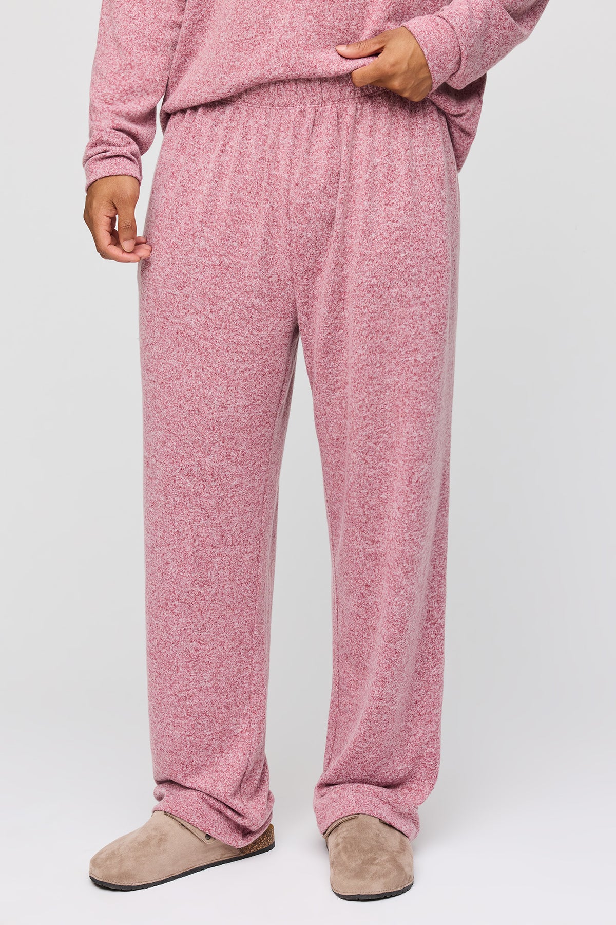 Alt View 3. Knit Long Sleeve Top & Pant Pajama Set - Burgundy