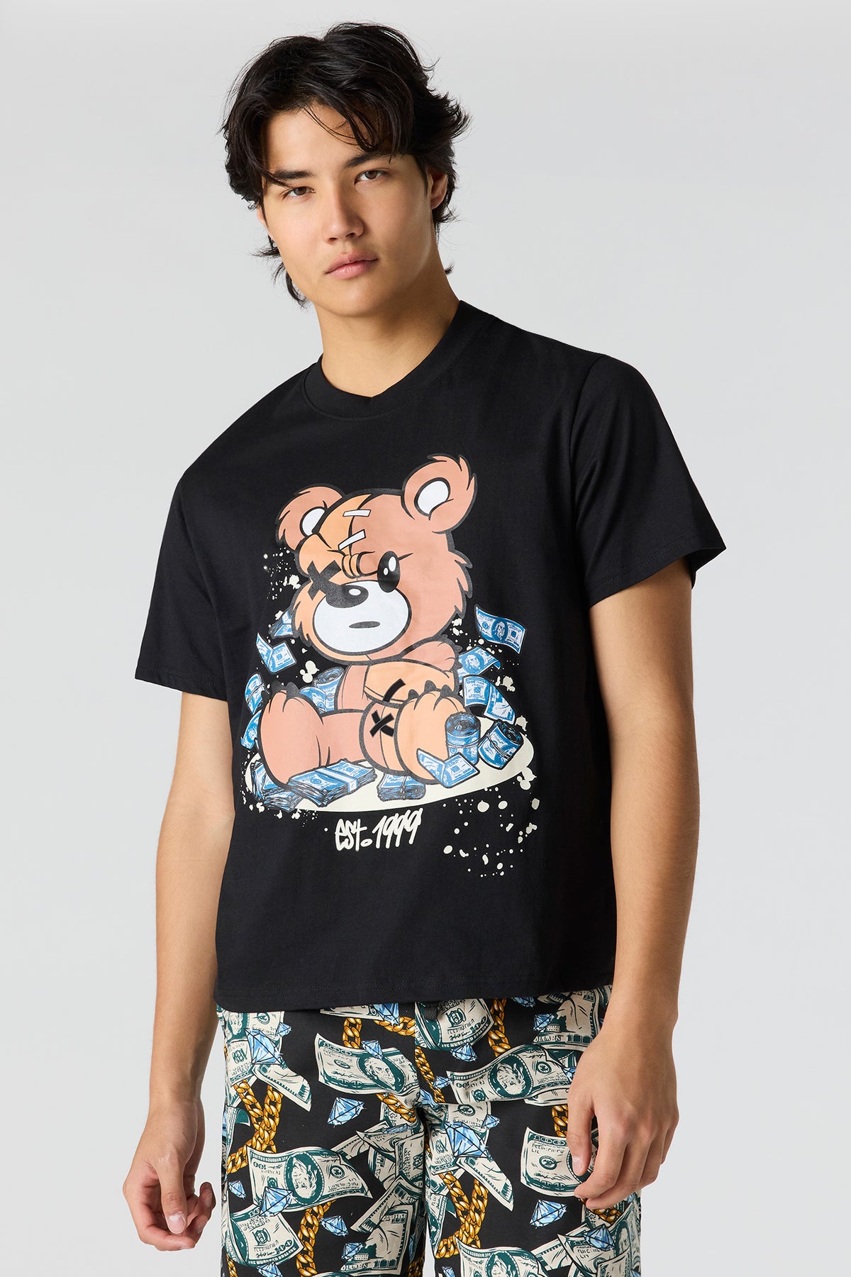 Vue alternative 2. Ensemble pyjama avec t-shirt et short imprimés