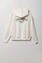 Textured Embroidered Hoodie