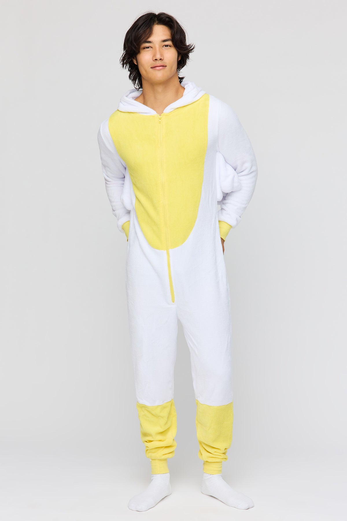 Alt View 3. 3D Chicken Plush Onesie - White