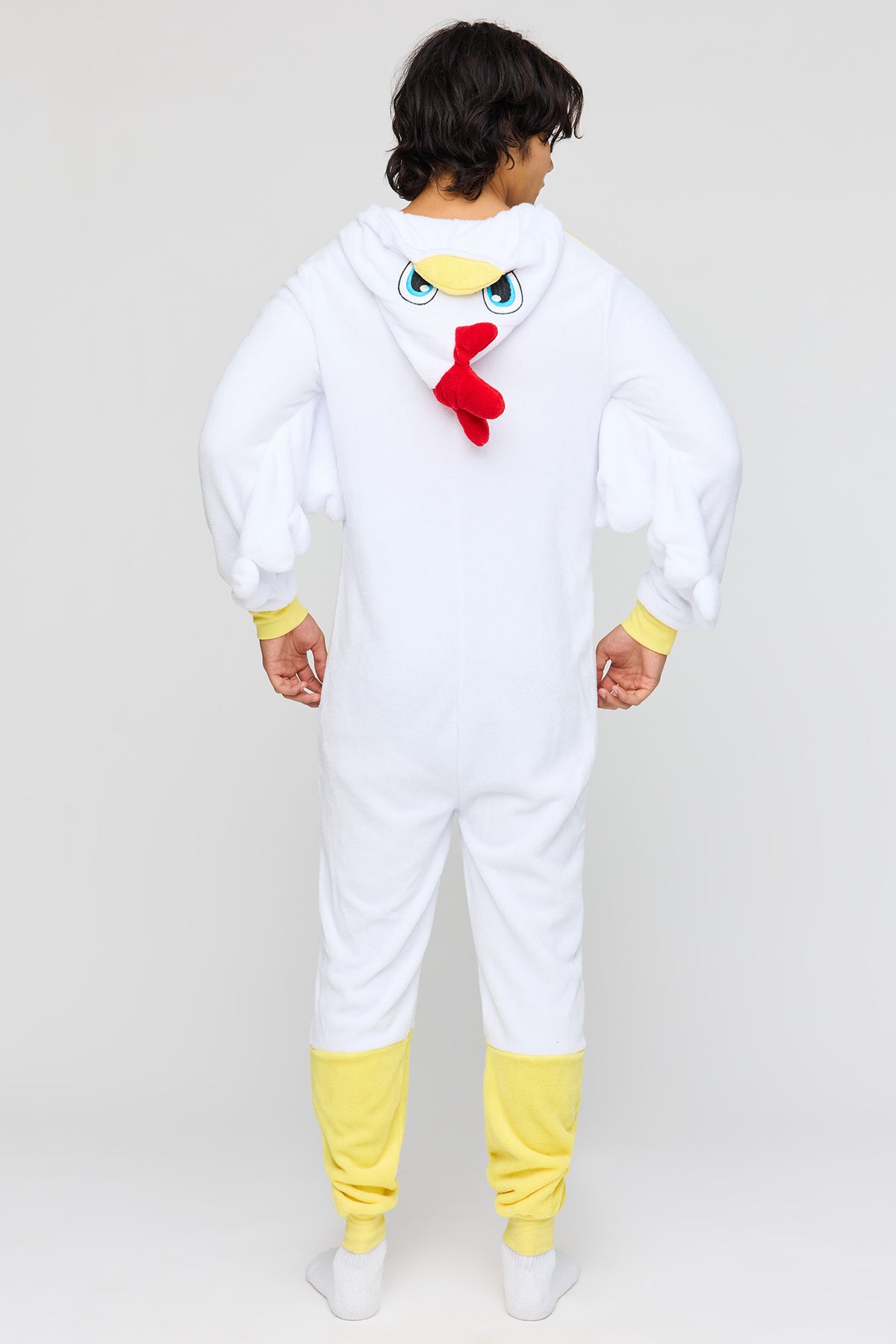 Alt View 4. 3D Chicken Plush Onesie - White