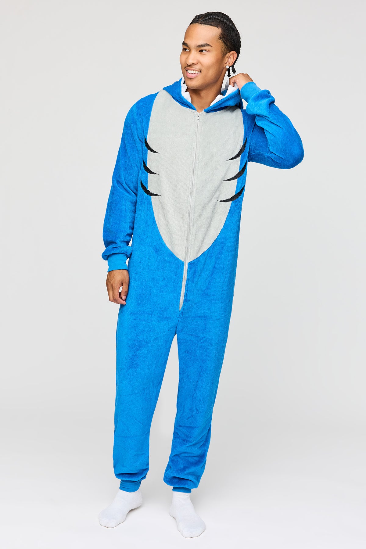 Vue alternative 3. Combinaison en peluche Requin 3D