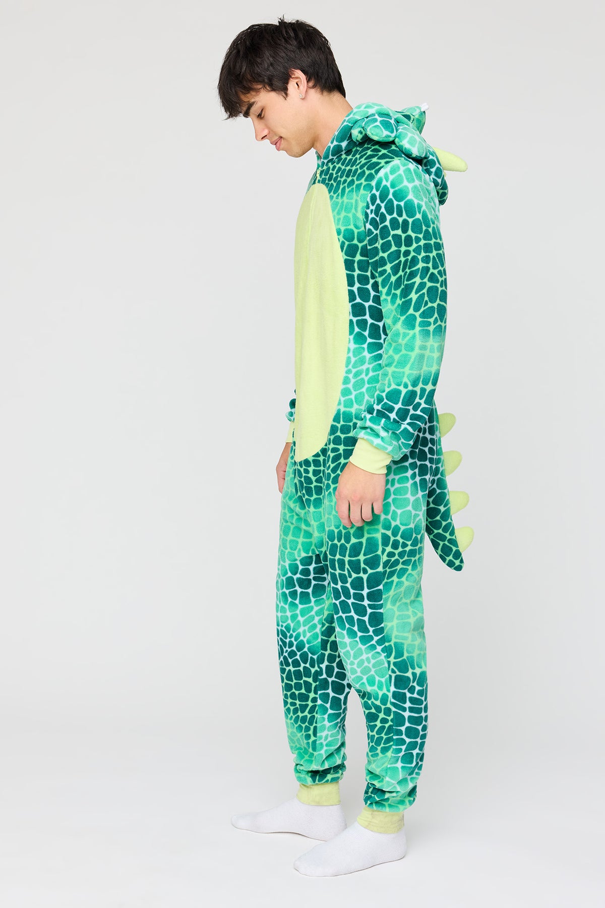 Alt View 2. 3D Dinosaur Plush Onesie - Green