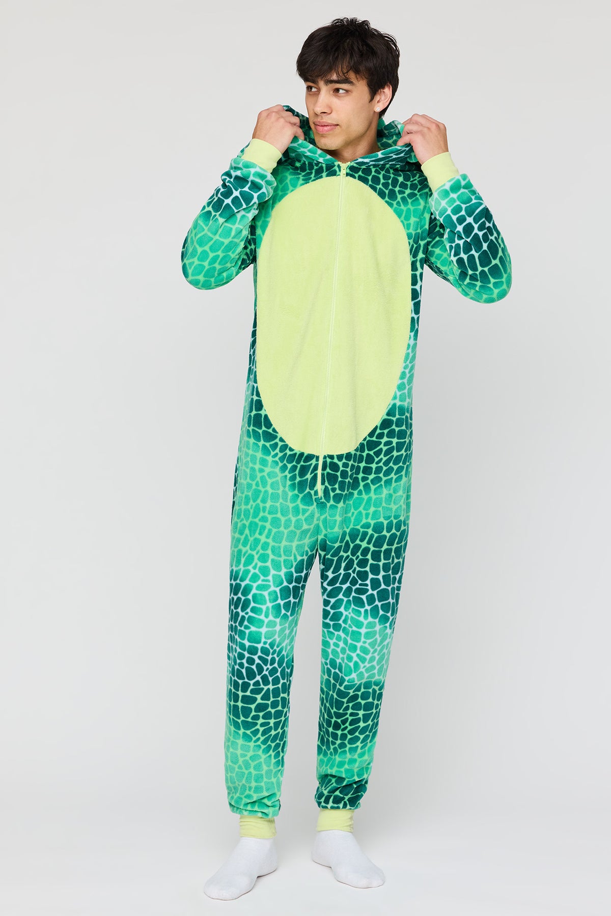 Alt View 3. 3D Dinosaur Plush Onesie - Green