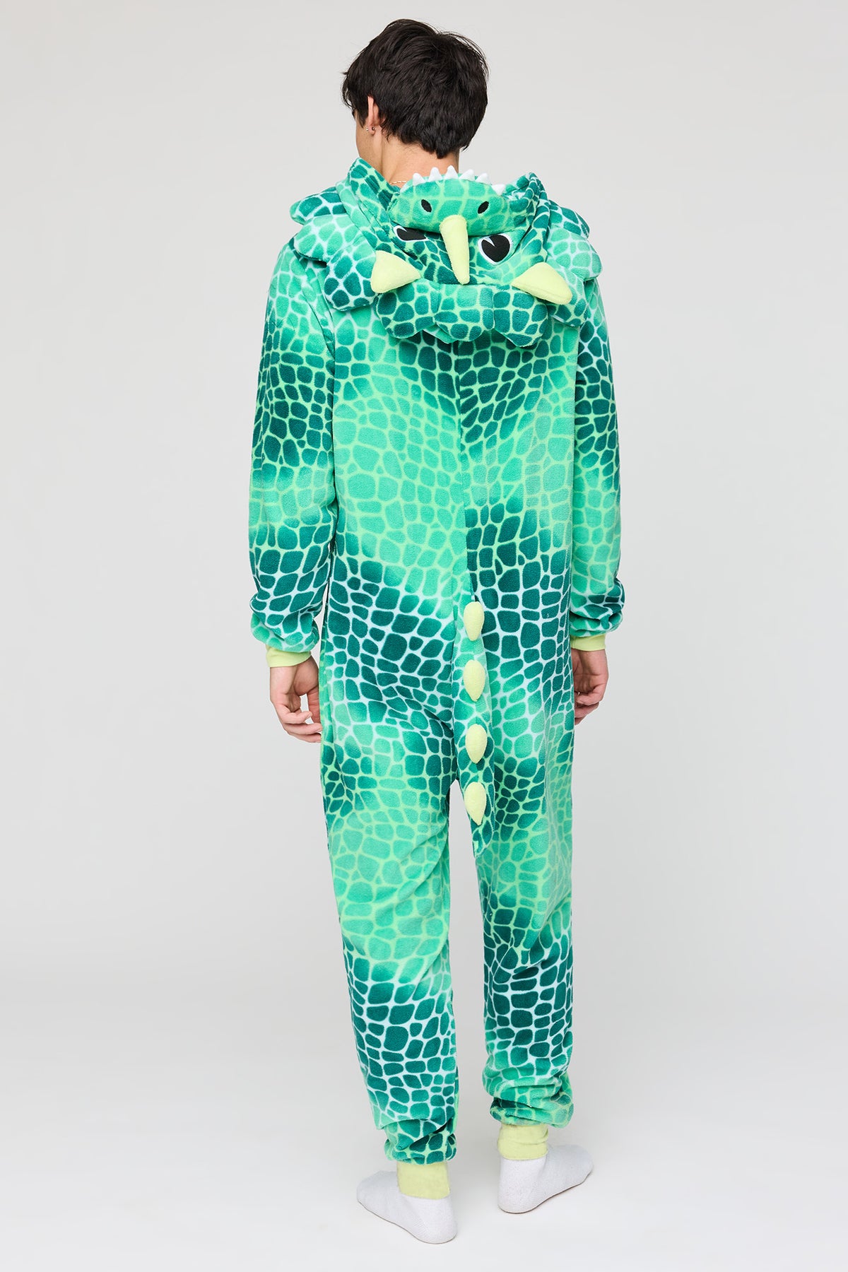 Alt View 4. 3D Dinosaur Plush Onesie - Green