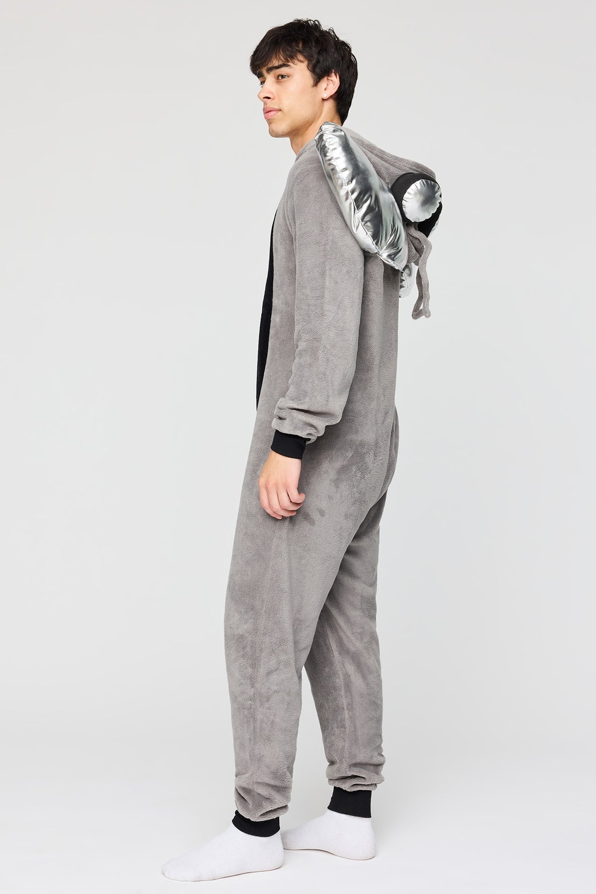 Alt View 2. 3D Fly Plush Onesie - Light Grey