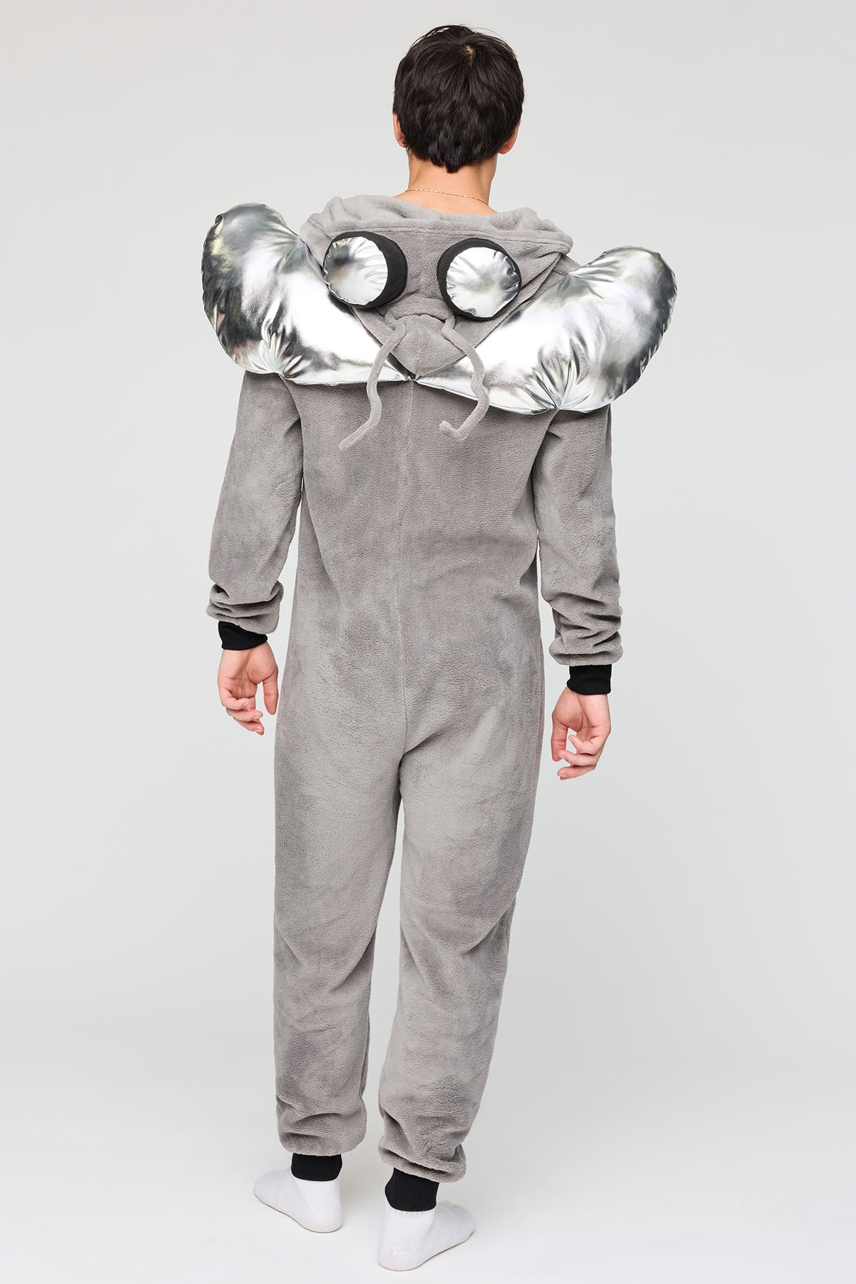 Alt View 4. 3D Fly Plush Onesie - Light Grey