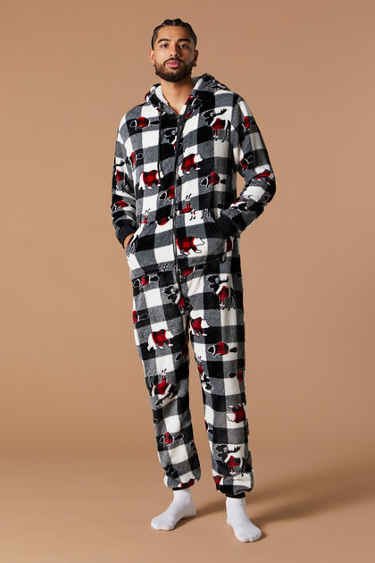 Combinaison en peluche Pyjamas de famille unisexe