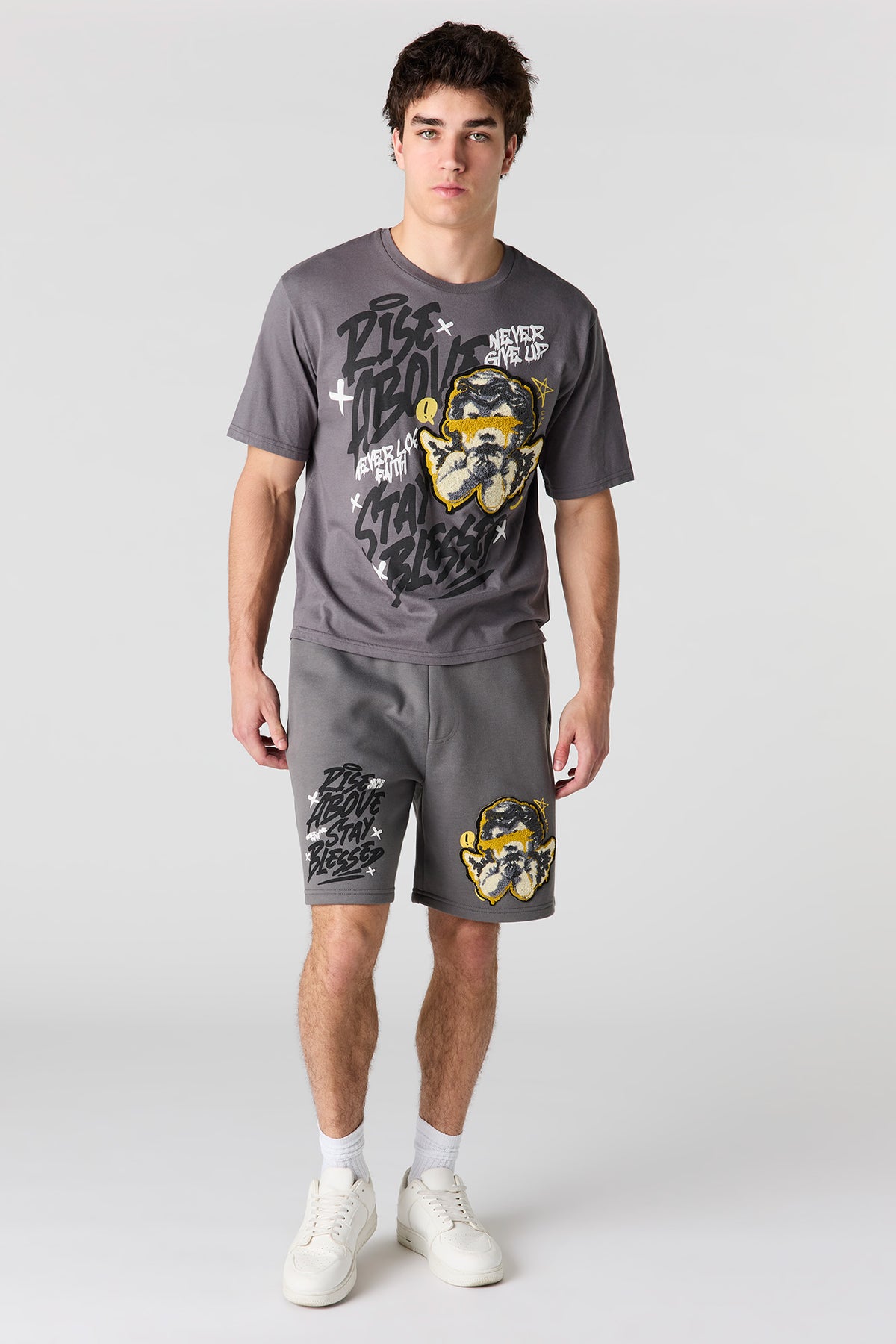Alt View 3. Premium Heavyweight Cotton T-Shirt - Light Grey