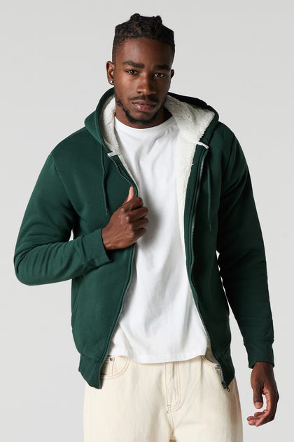 Fleece lined zip up jacket sale