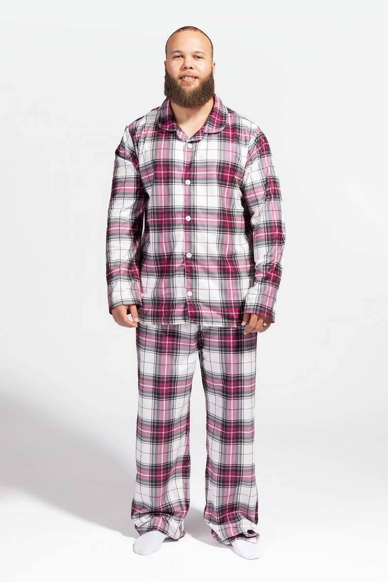 Mens Fammy Jammies Plaid Flannel Pajama Set