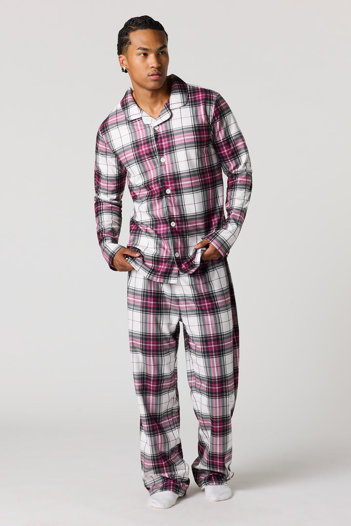 Ensemble Pyjamas de famille en flanelle à carreaux pour homme
