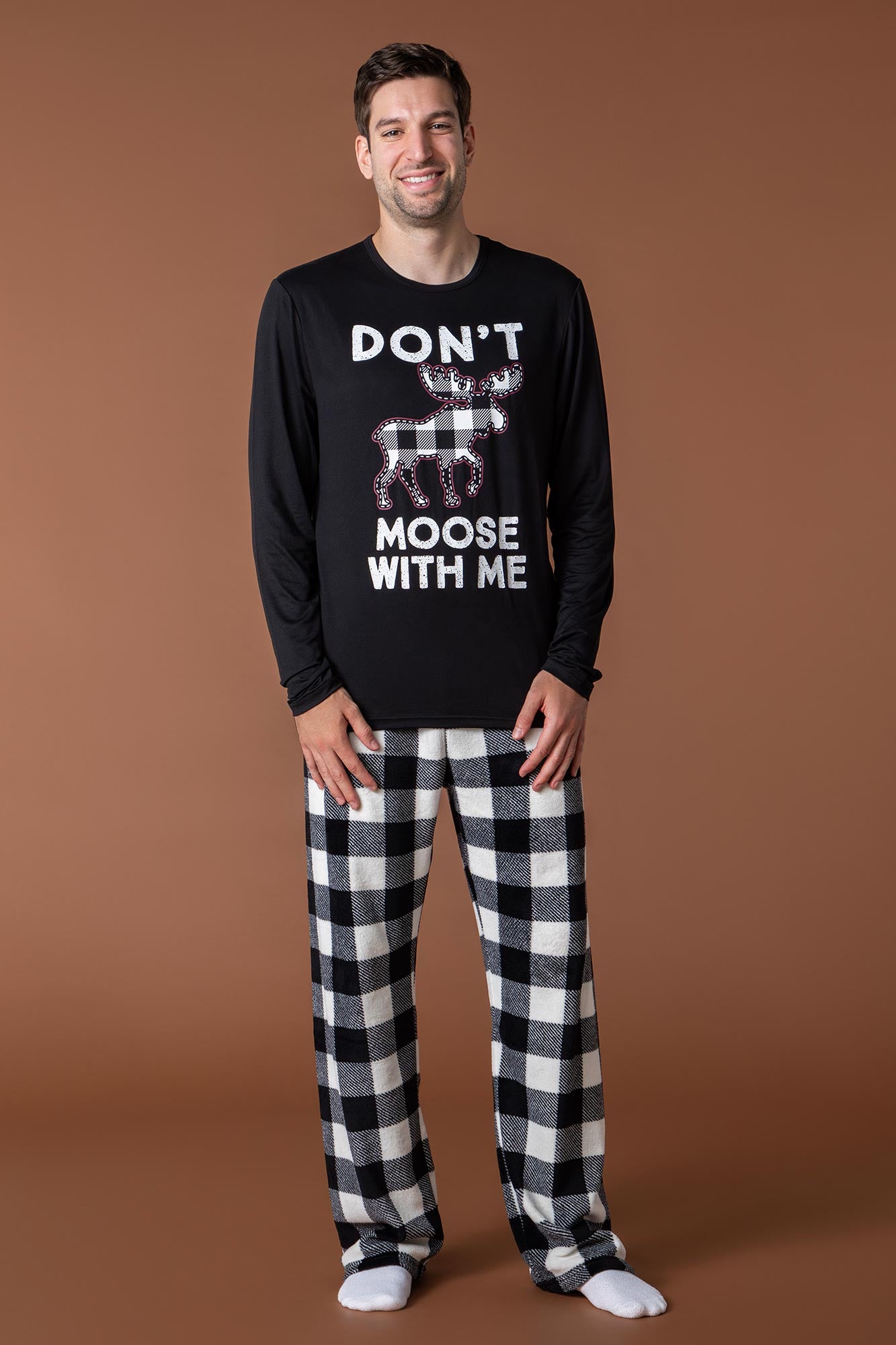 Ensemble Pyjama de famille à imprimé Moosing Around pour homme