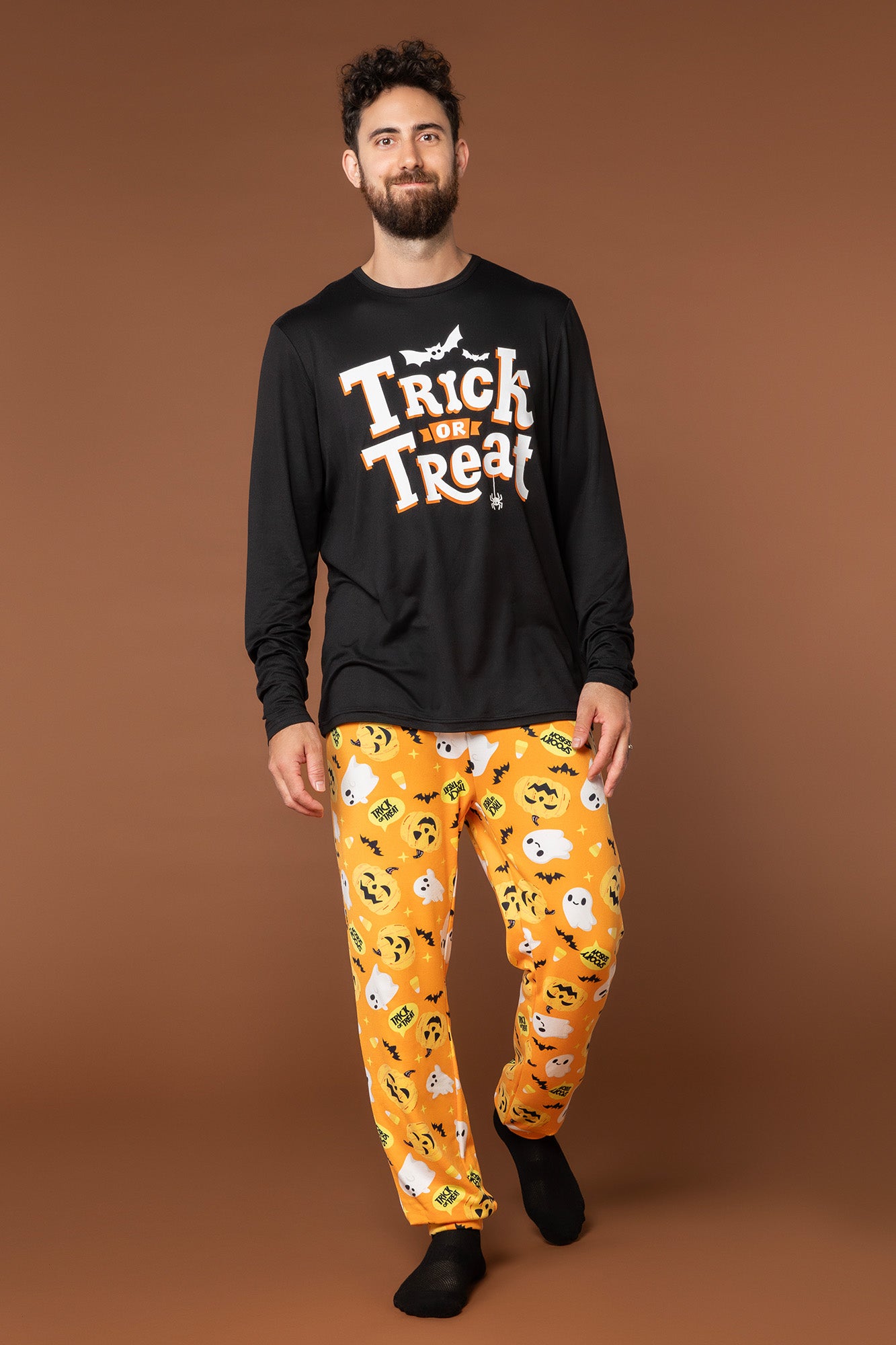 Mens Fammy Jammies Trick or Treat 2 Piece Pajama Set