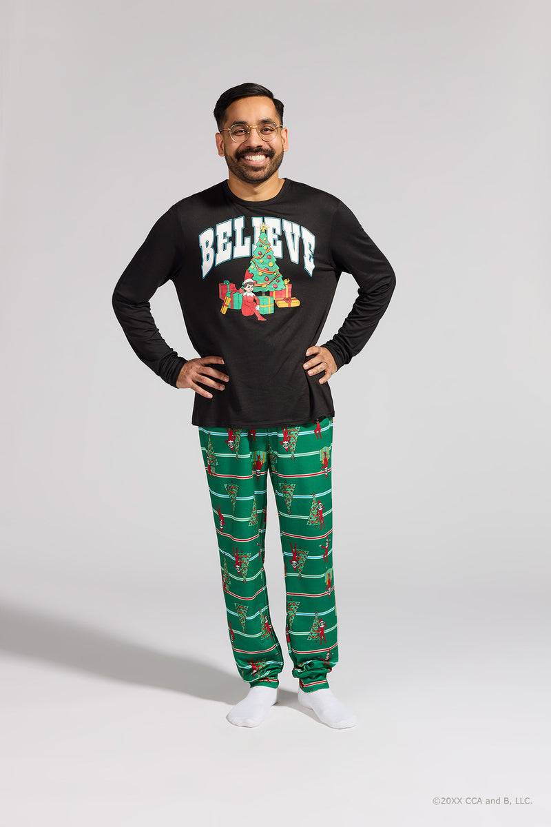 Mens Fammy Jammies Believe Elf on the Shelf Pajama Set