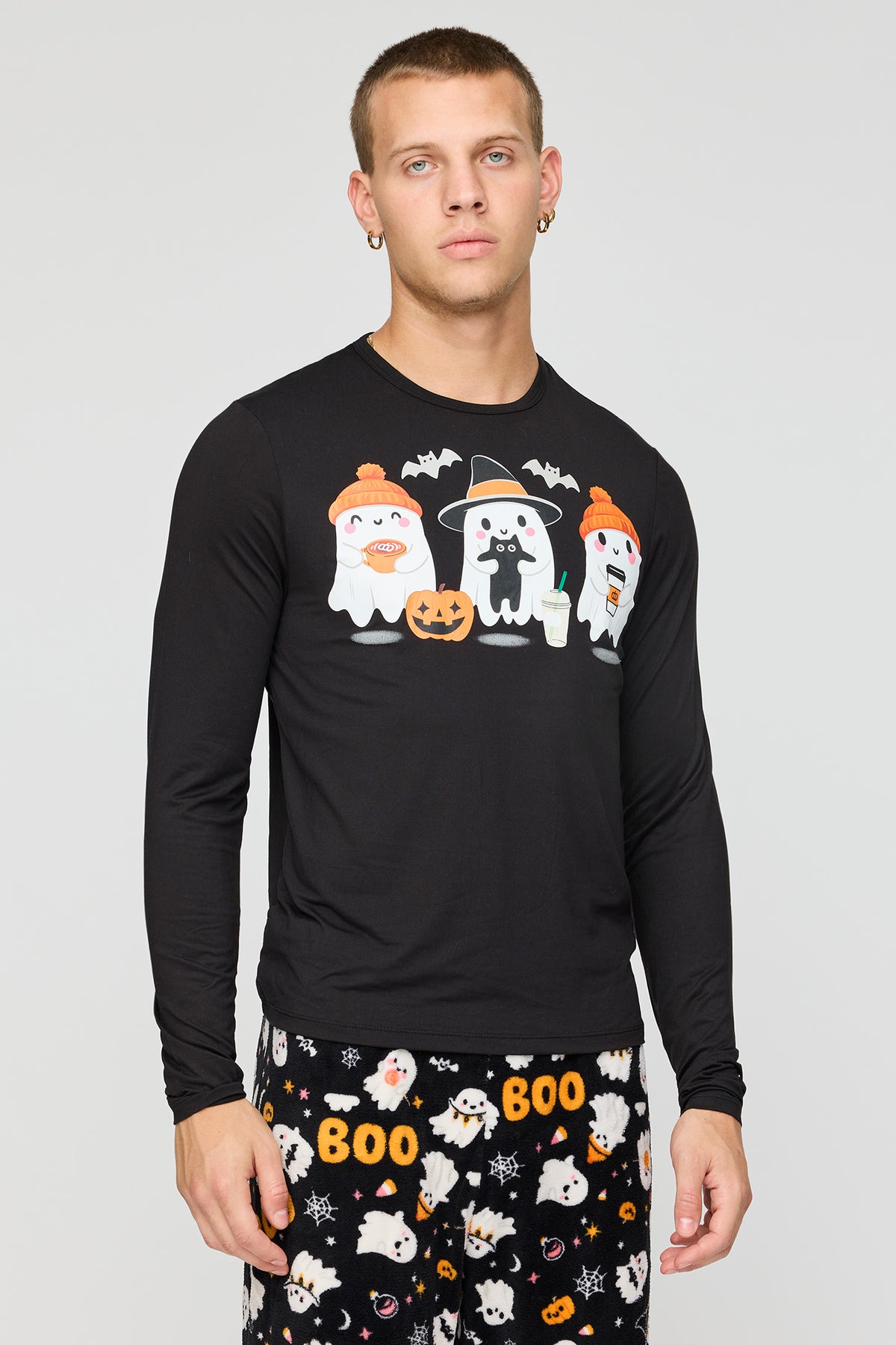 Alt View 2. Mens Boo Crew Fammy Jammies - Black