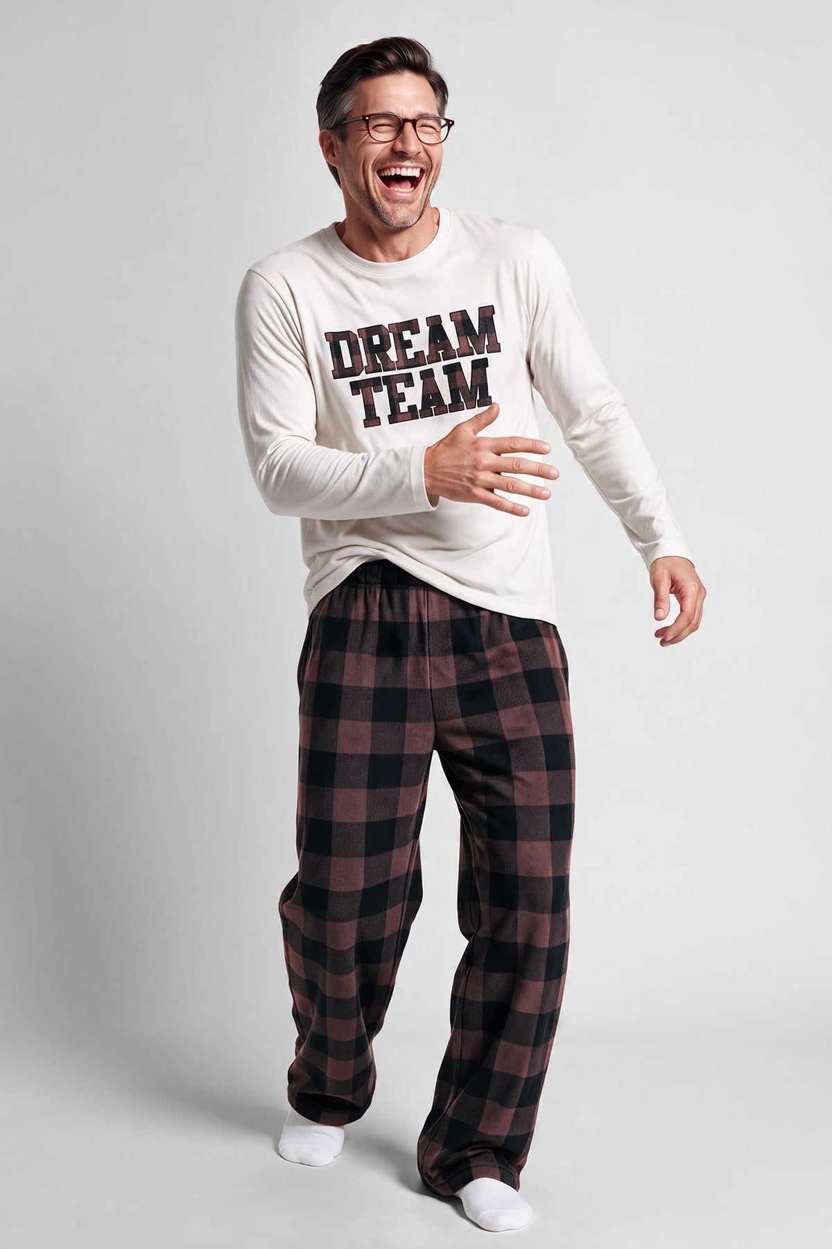 Alt View 4. Mens Dream Team Fammy Jammies Set - Brown