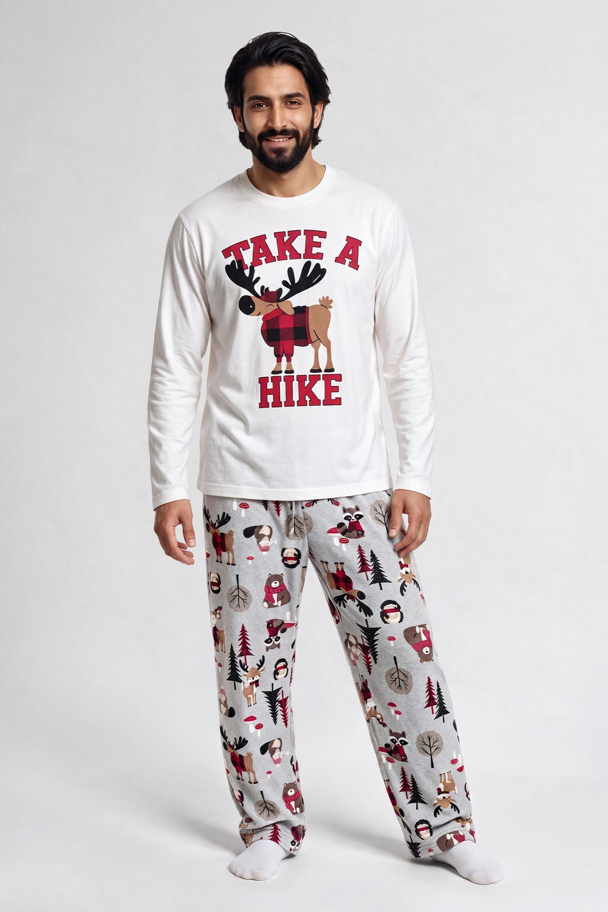 Mens Fammy Jammies Cabin Fever Pajama Set - Heather Grey