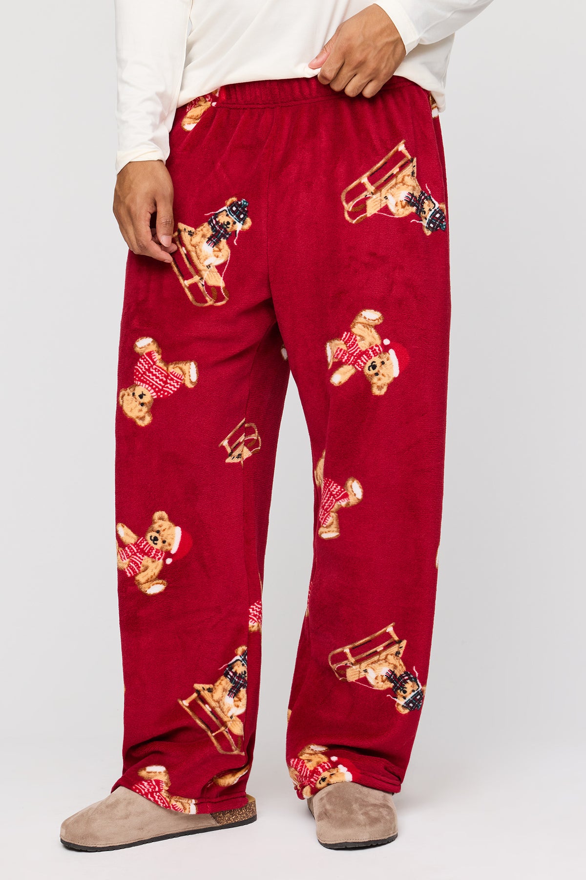 Alt View 3. Mens Beary Christmas Fammy Jammies Set - Red