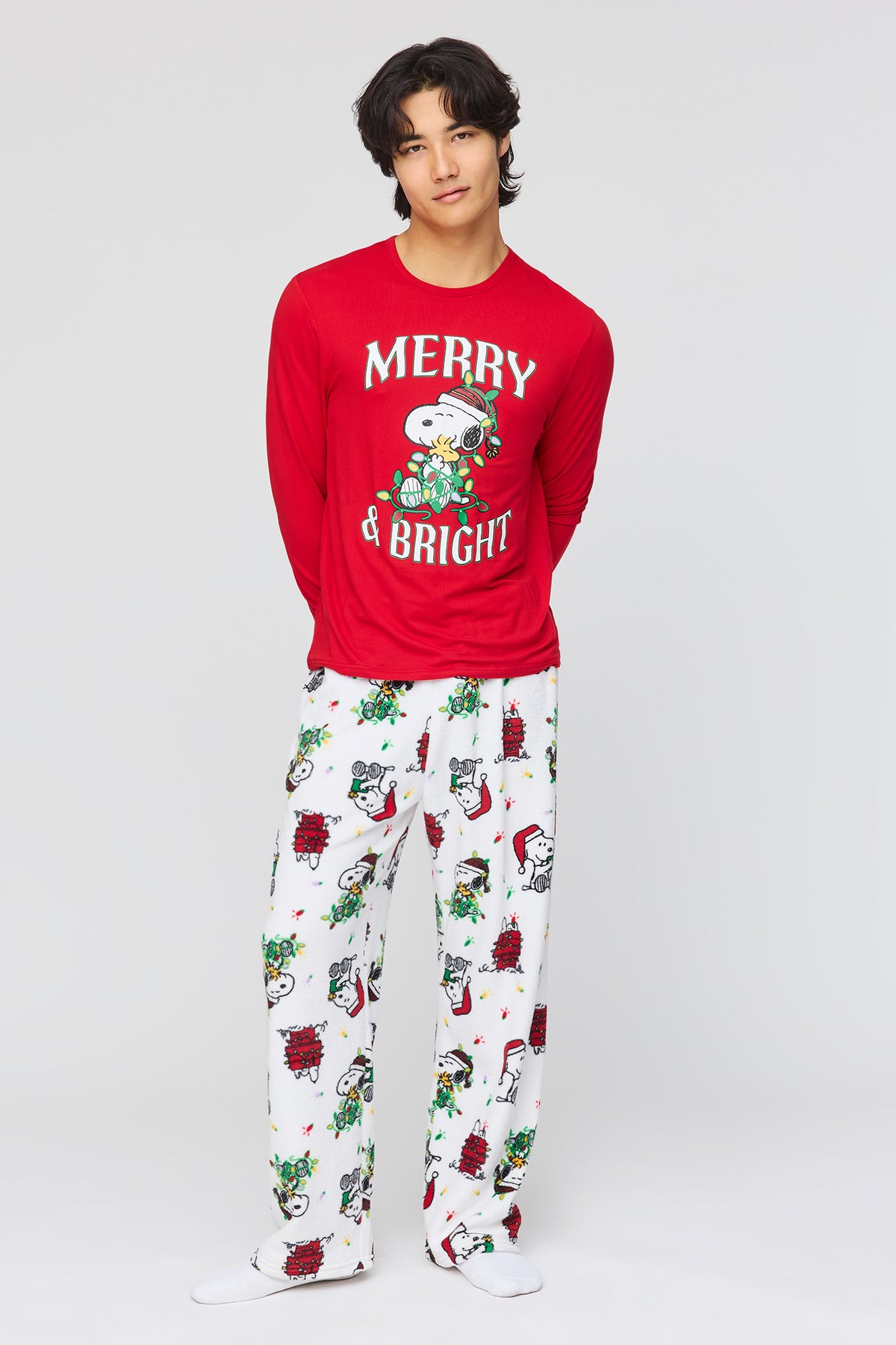 Ensemble Pyjamas de famille Peanuts Snoopy Merry & Bright pour homme