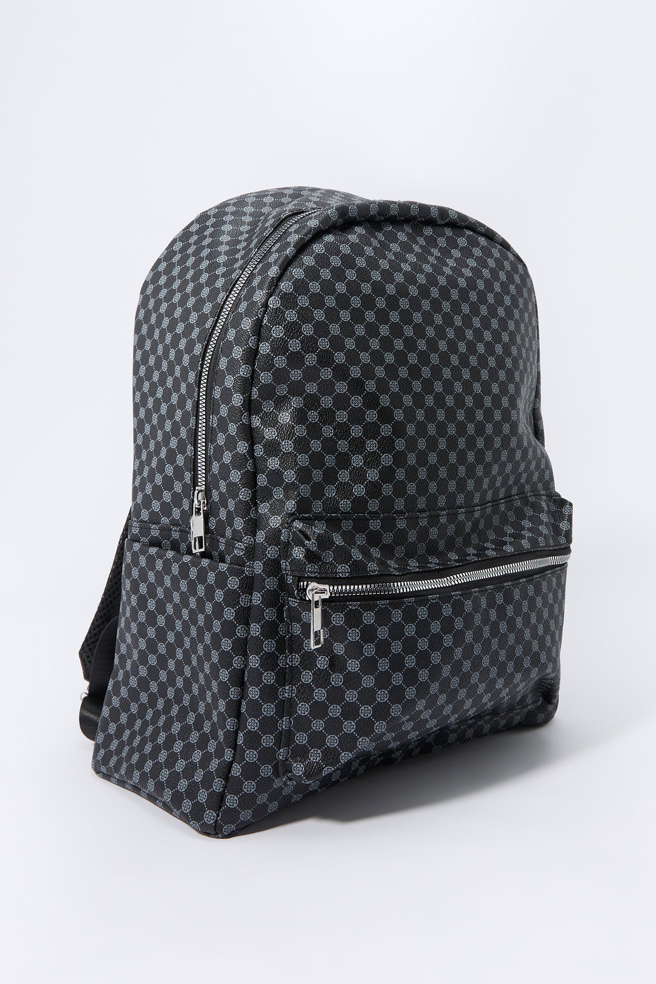 Faux Leather Status Print Backpack
