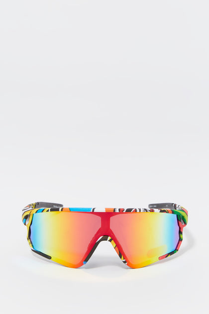 Multi Print Shield Sunglasses