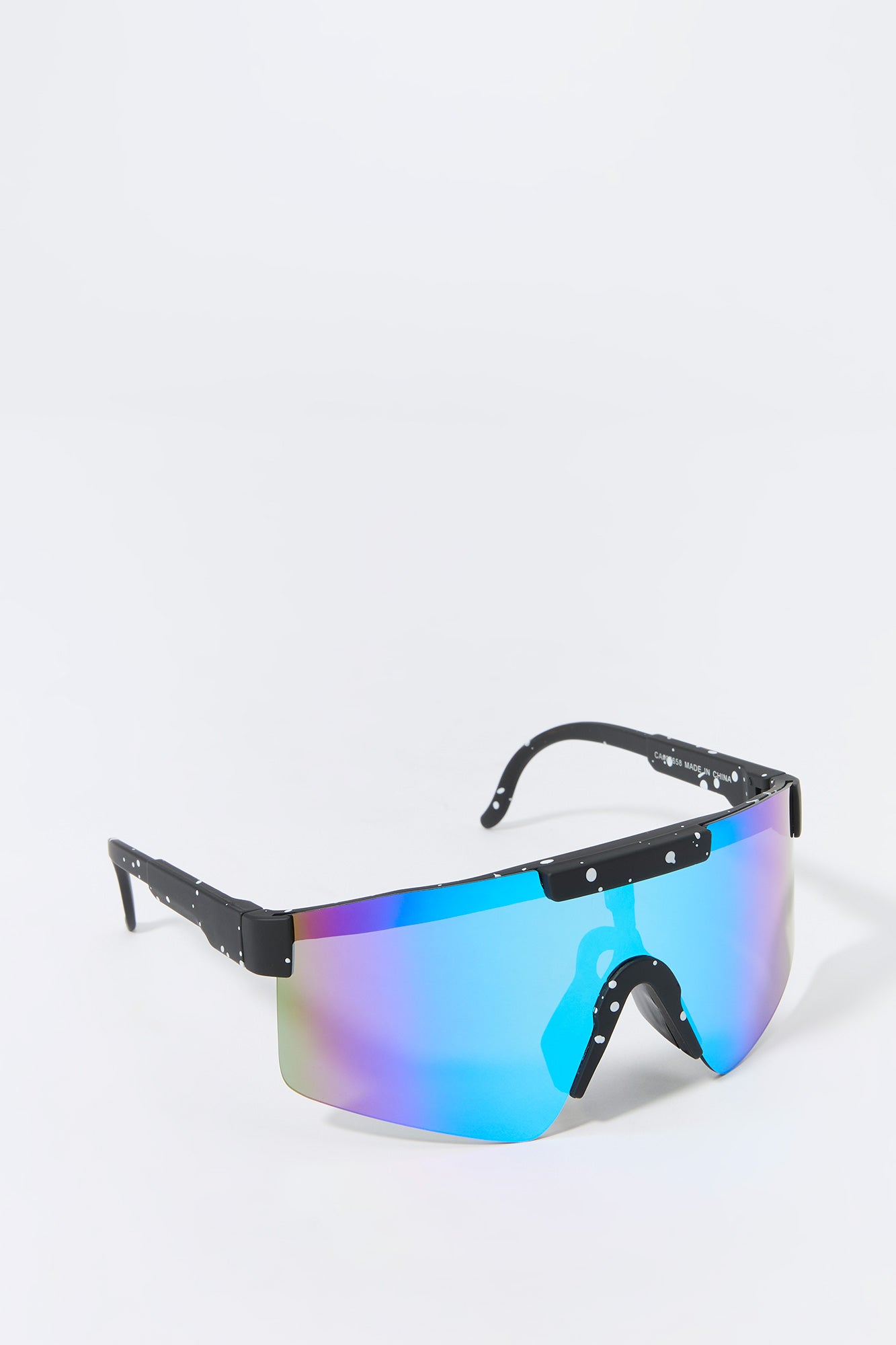 Paint Splatter Print Tinted Shield Sunglasses