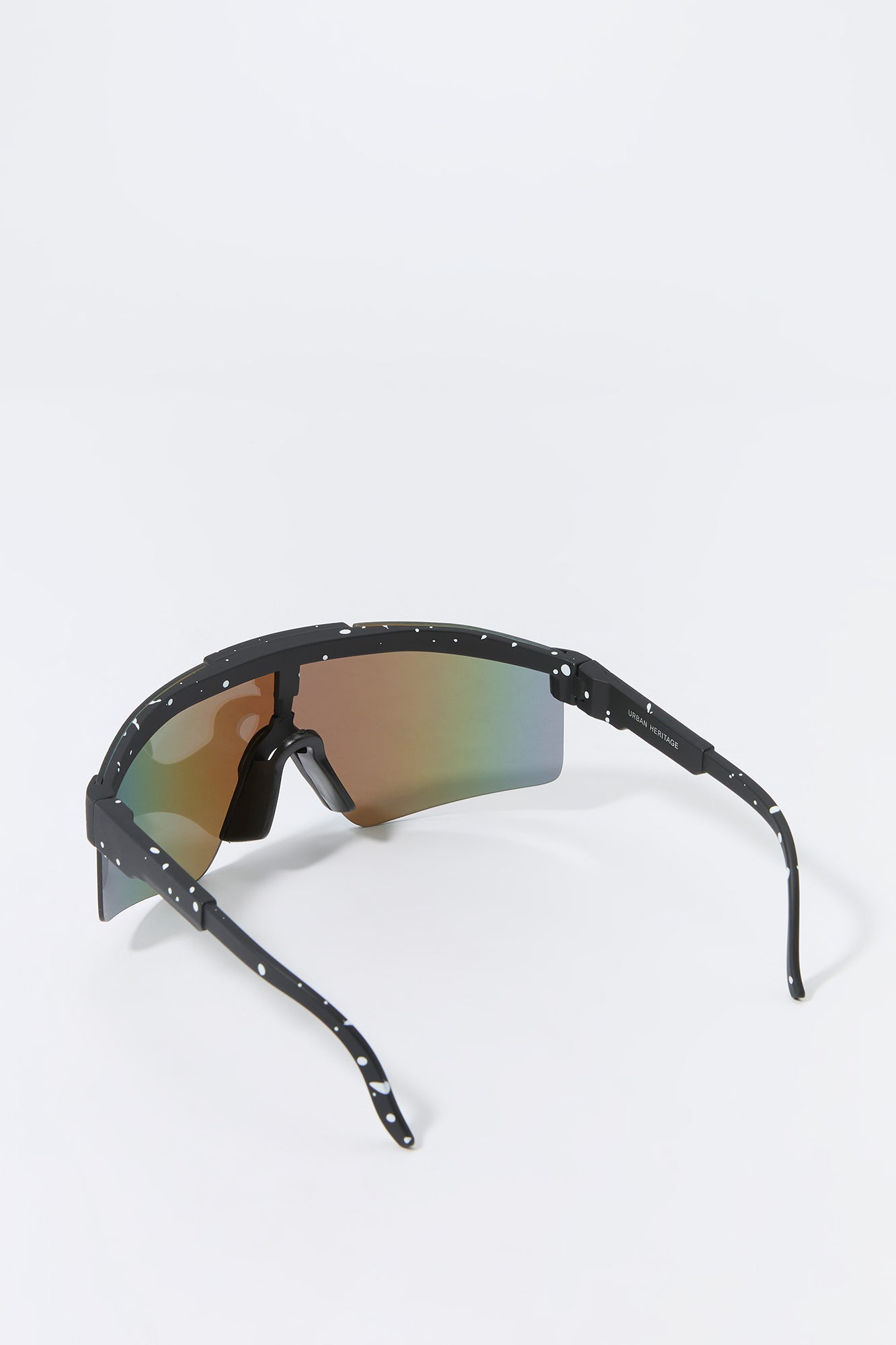 Paint Splatter Print Tinted Shield Sunglasses