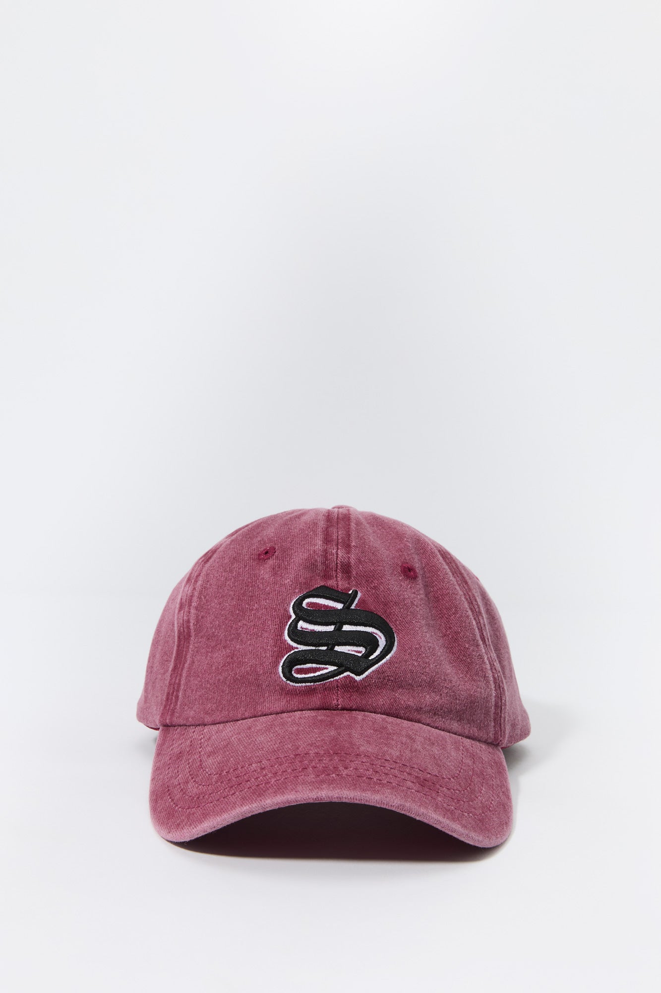 S Embroidered Washed Baseball Hat