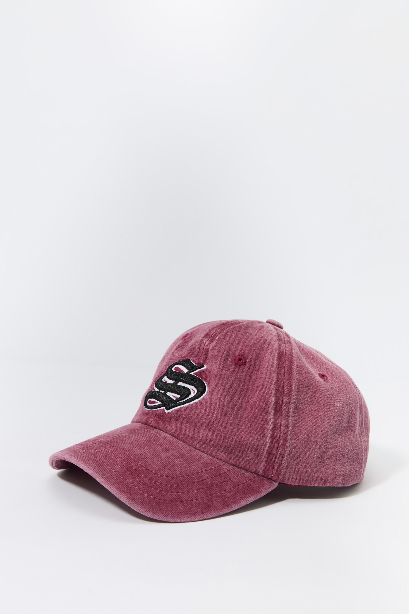 S Embroidered Washed Baseball Hat