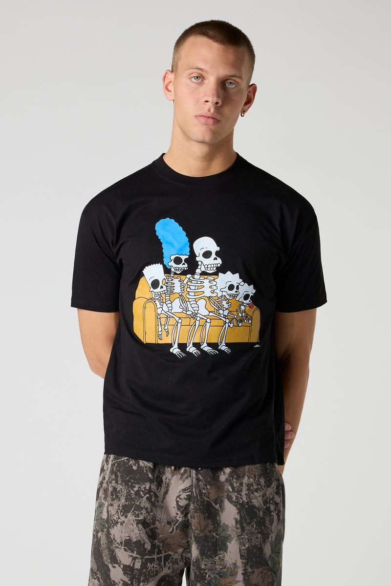 Simpsons Skeleton Graphic Relaxed T-Shirt