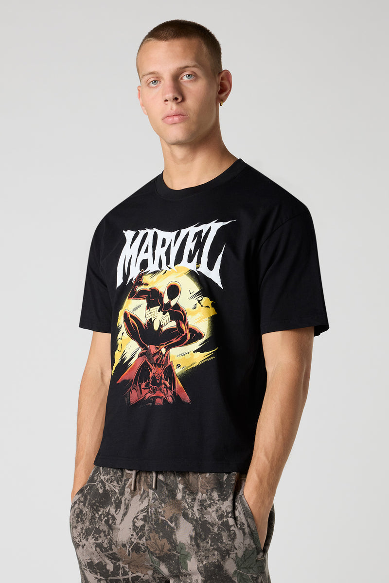 T-shirt carré à imprimé Marvel