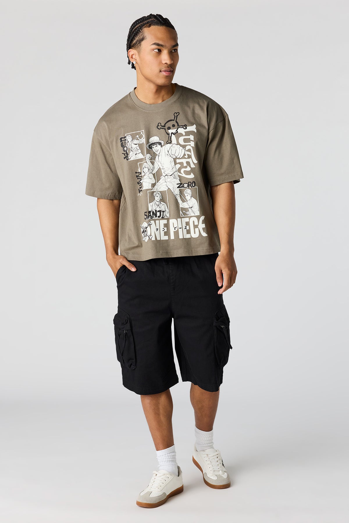 Alt View 3. One Piece Graphic T-Shirt - Dark Green