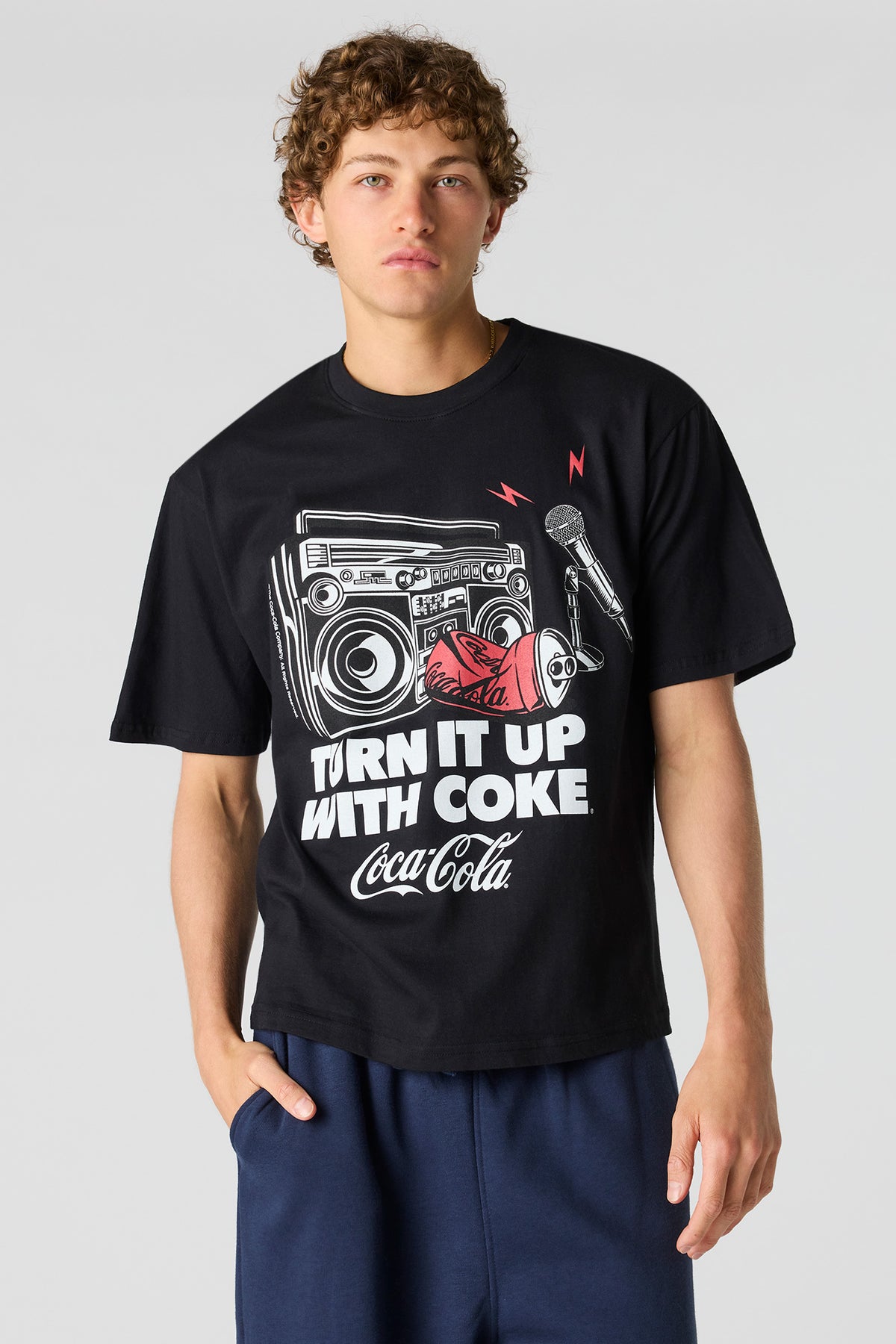 Coca-Cola Graphic Relaxed T-Shirt - Black