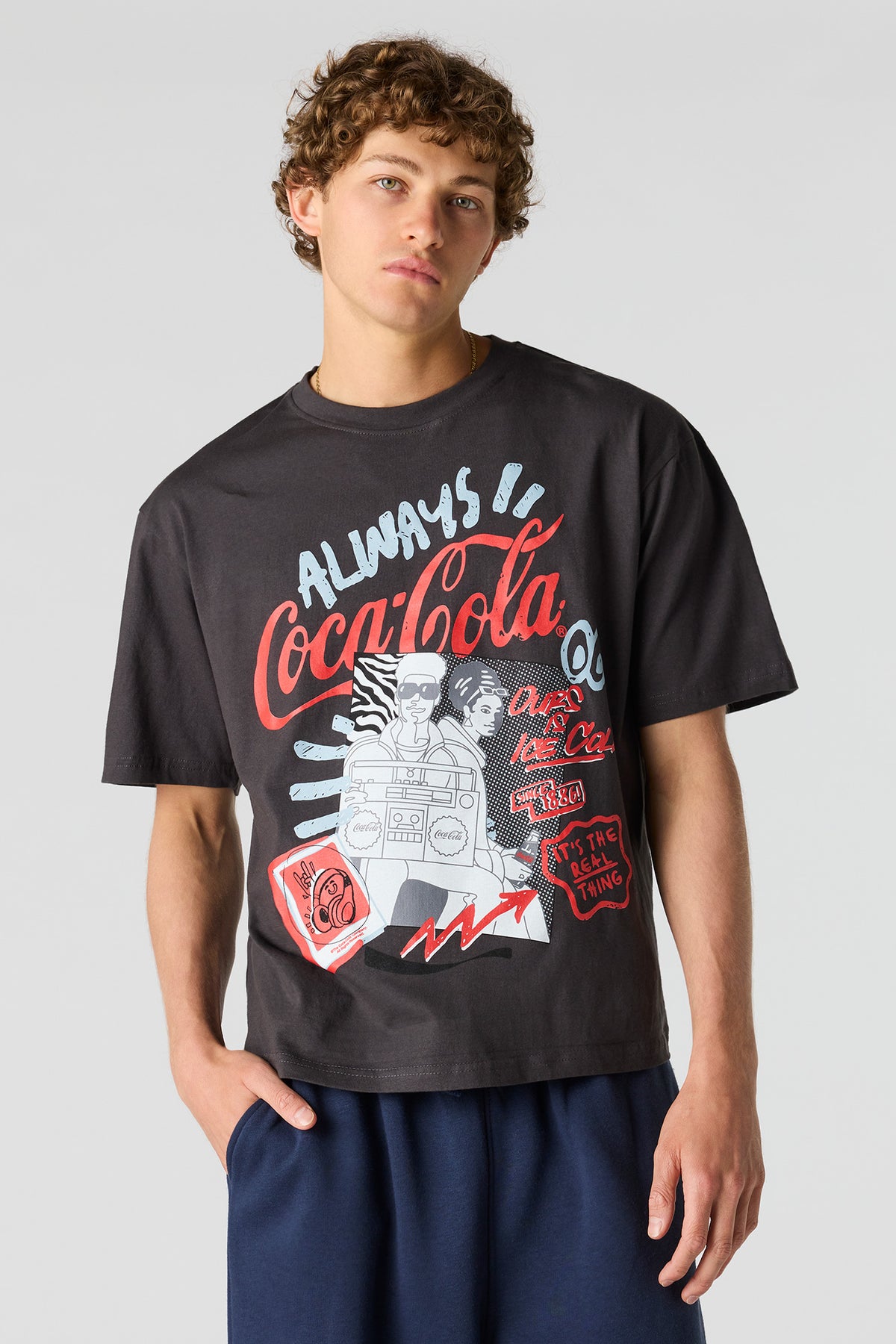 Coca-Cola Graphic Relaxed T-Shirt - Charcoal