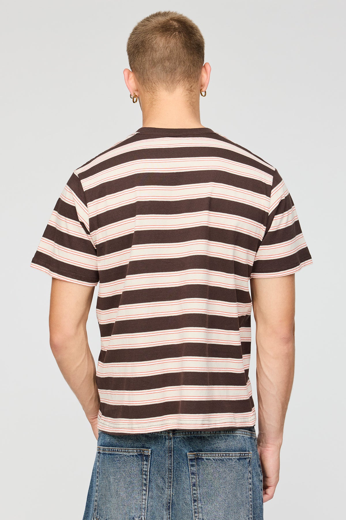 Alt View 2. Ford Striped T-Shirt - Brown