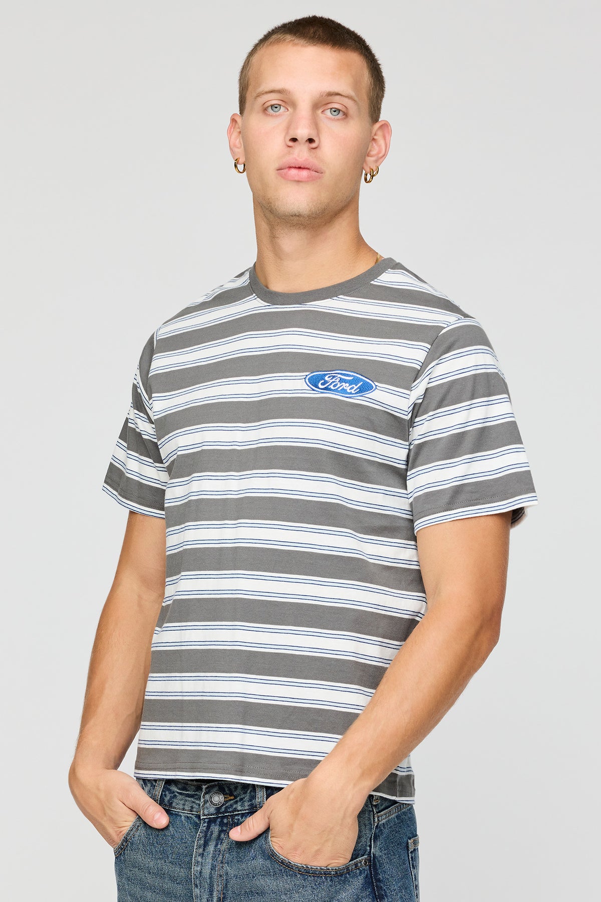 Ford Striped T-Shirt - Navy