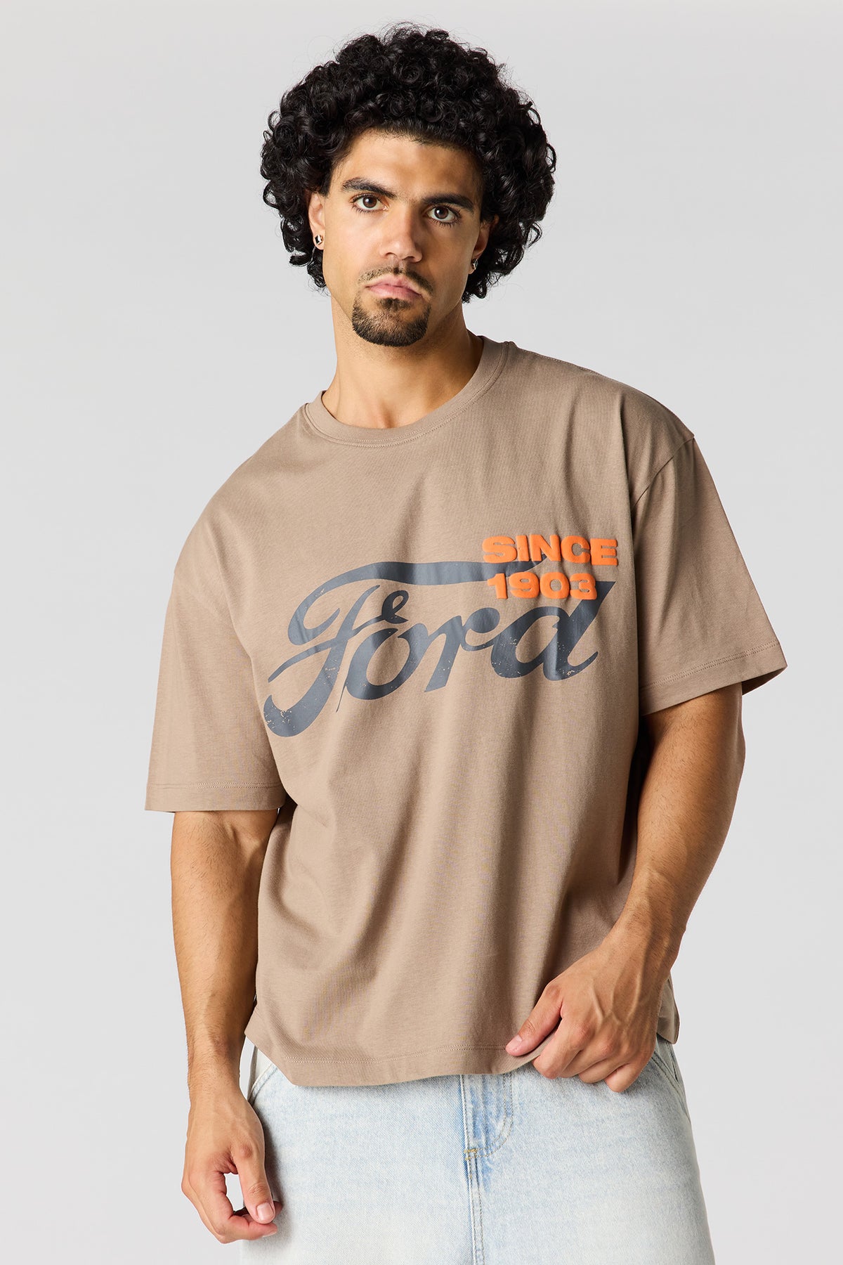T-shirt carré à imprimé Ford 