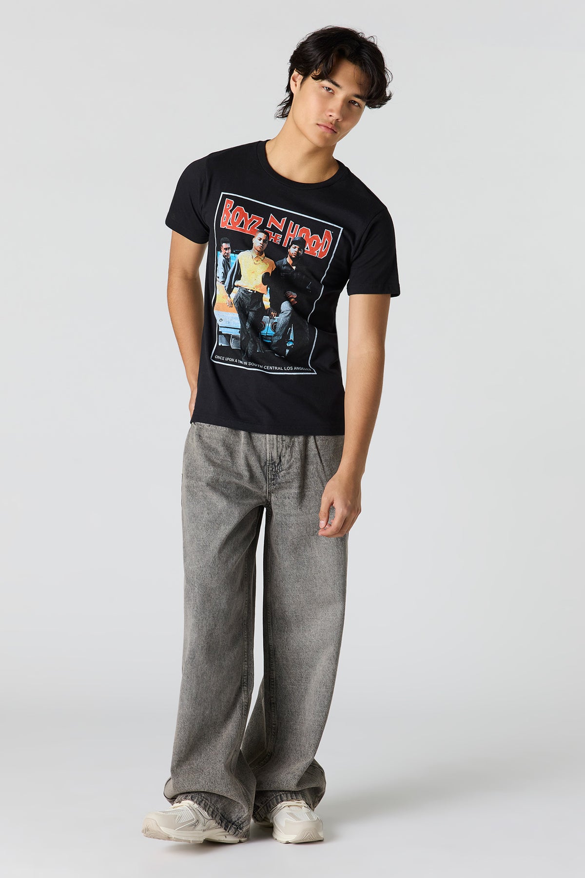 Alt View 3. Boys N The Hood Graphic T-Shirt - Black with White
