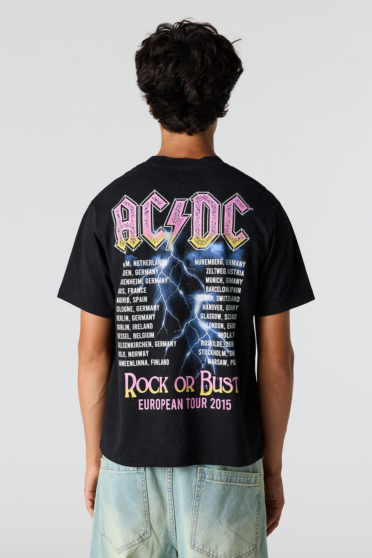 Alt View 2. AC/DC Graphic T-Shirt - Solid Black