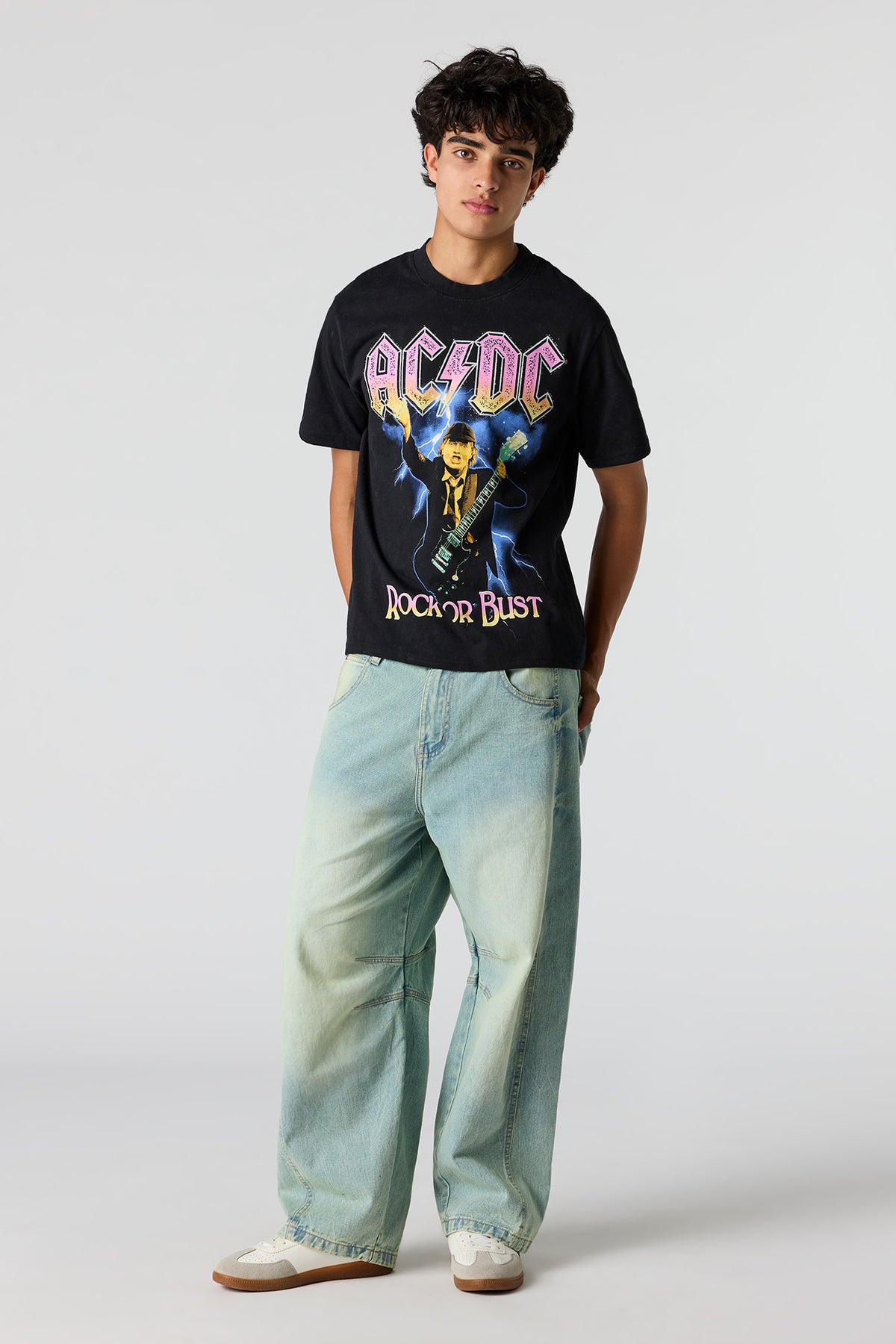 Alt View 3. AC/DC Graphic T-Shirt - Solid Black