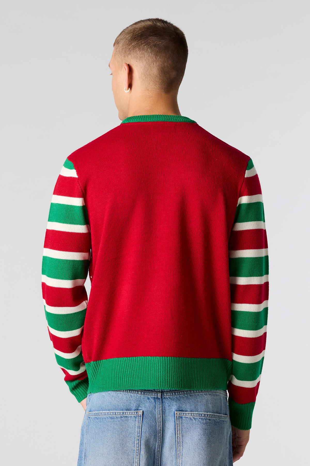 Alt View 2. Get Lit Jacquard Knit Light-Up Christmas Sweater - Red