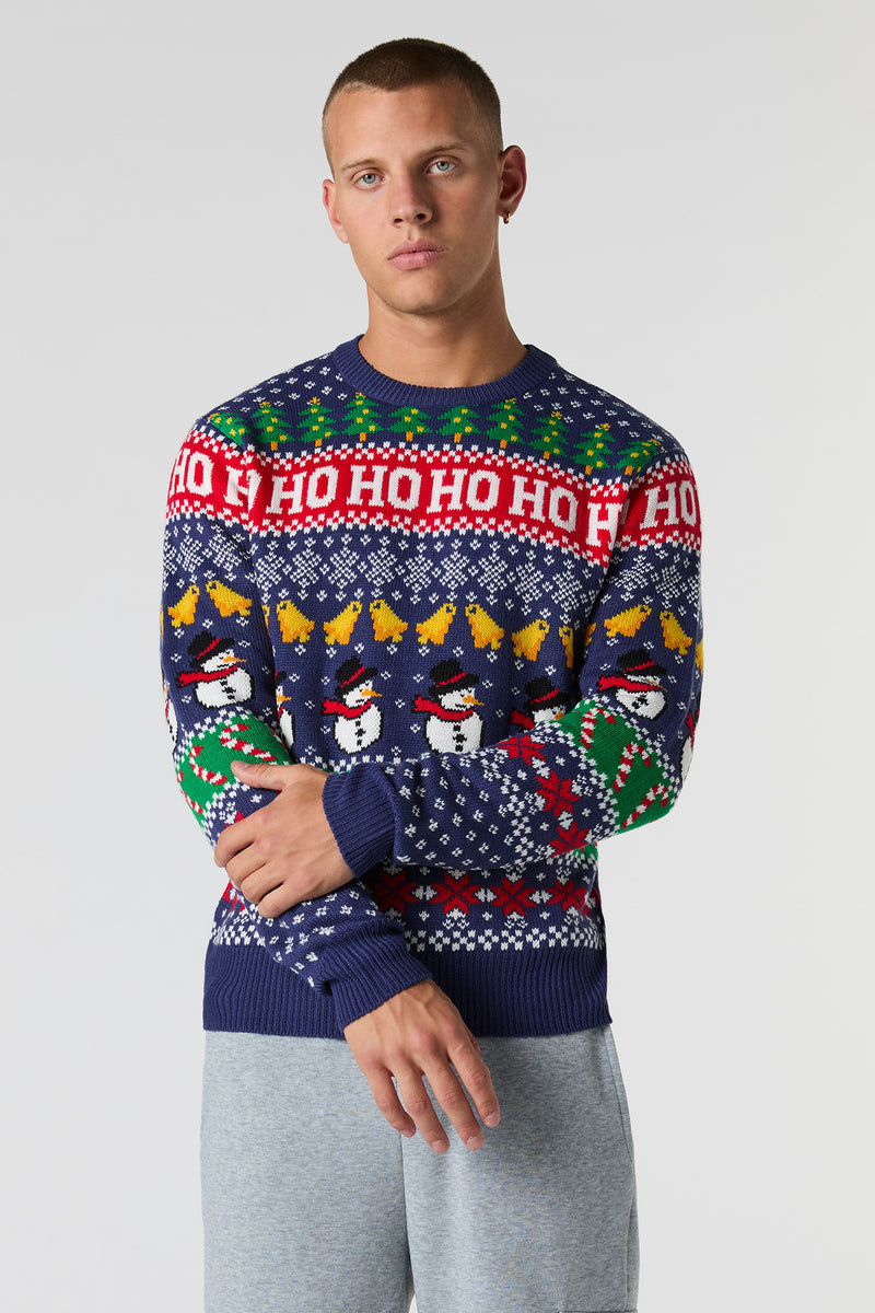 Chandail de Noël à imprimé Bonhomme de neige en jersey jacquard