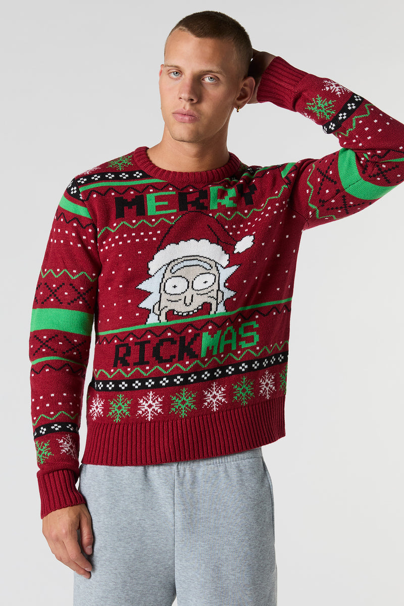 Chandail de Noël à imprimé Rick & Morty