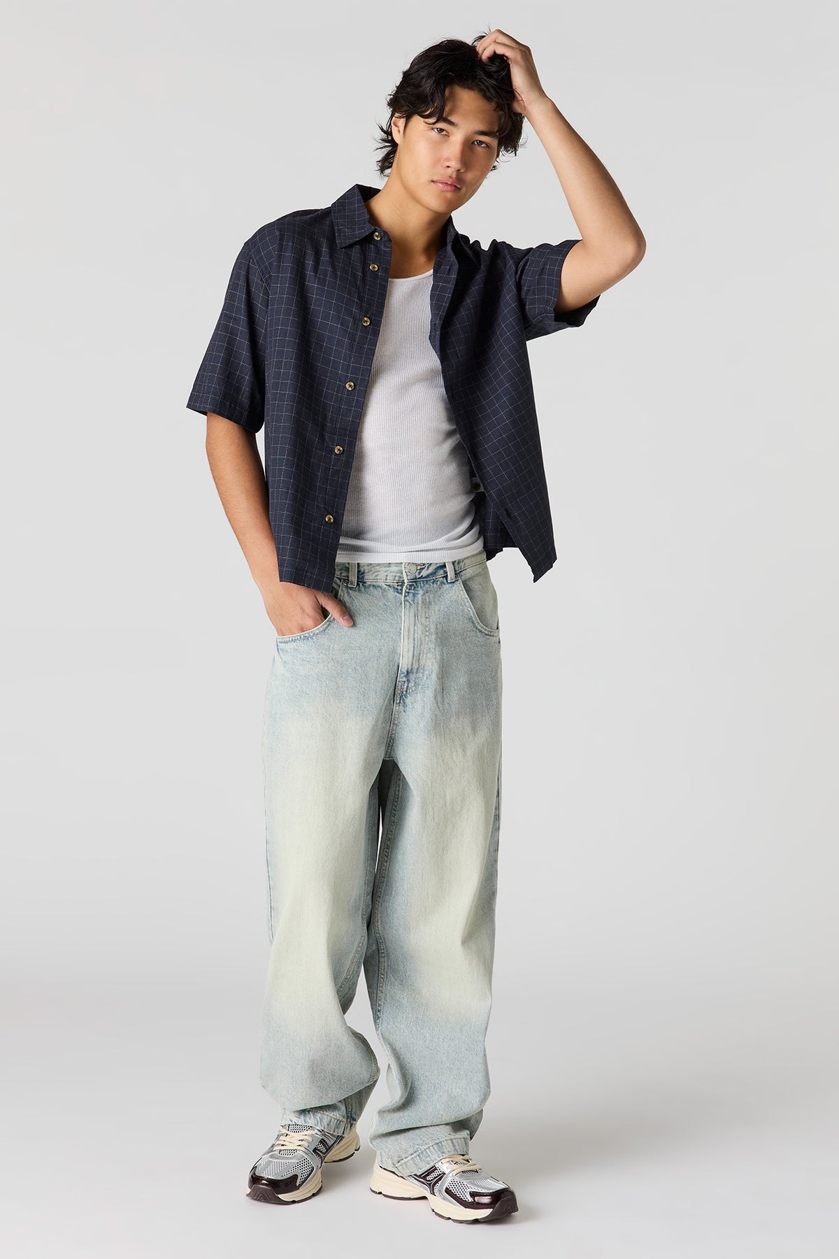 Alt View 2. Super Baggy Light Jean - Sky Blue