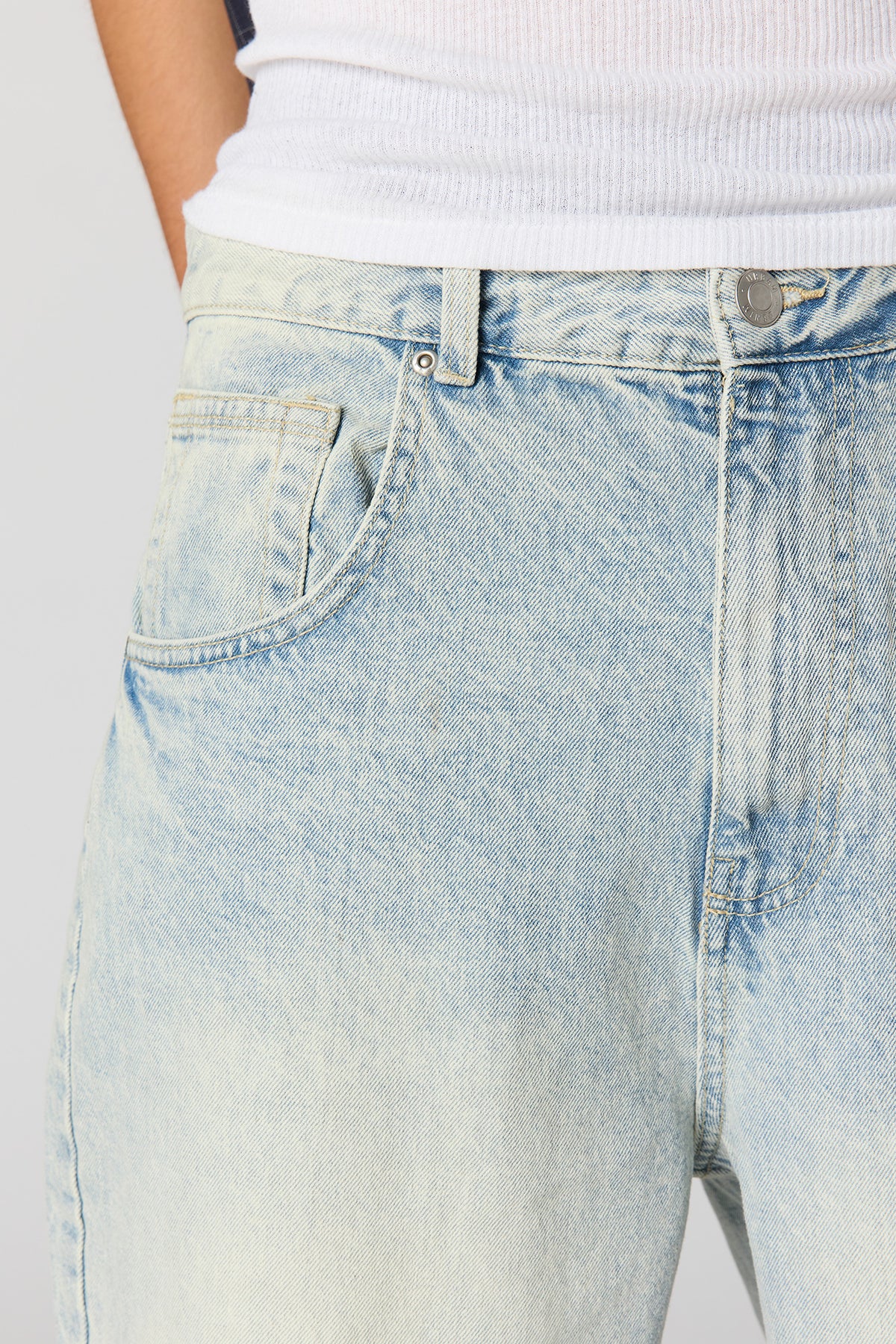 Alt View 4. Super Baggy Light Jean - Sky Blue