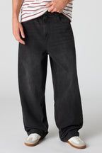 Jean super baggy délavé noir