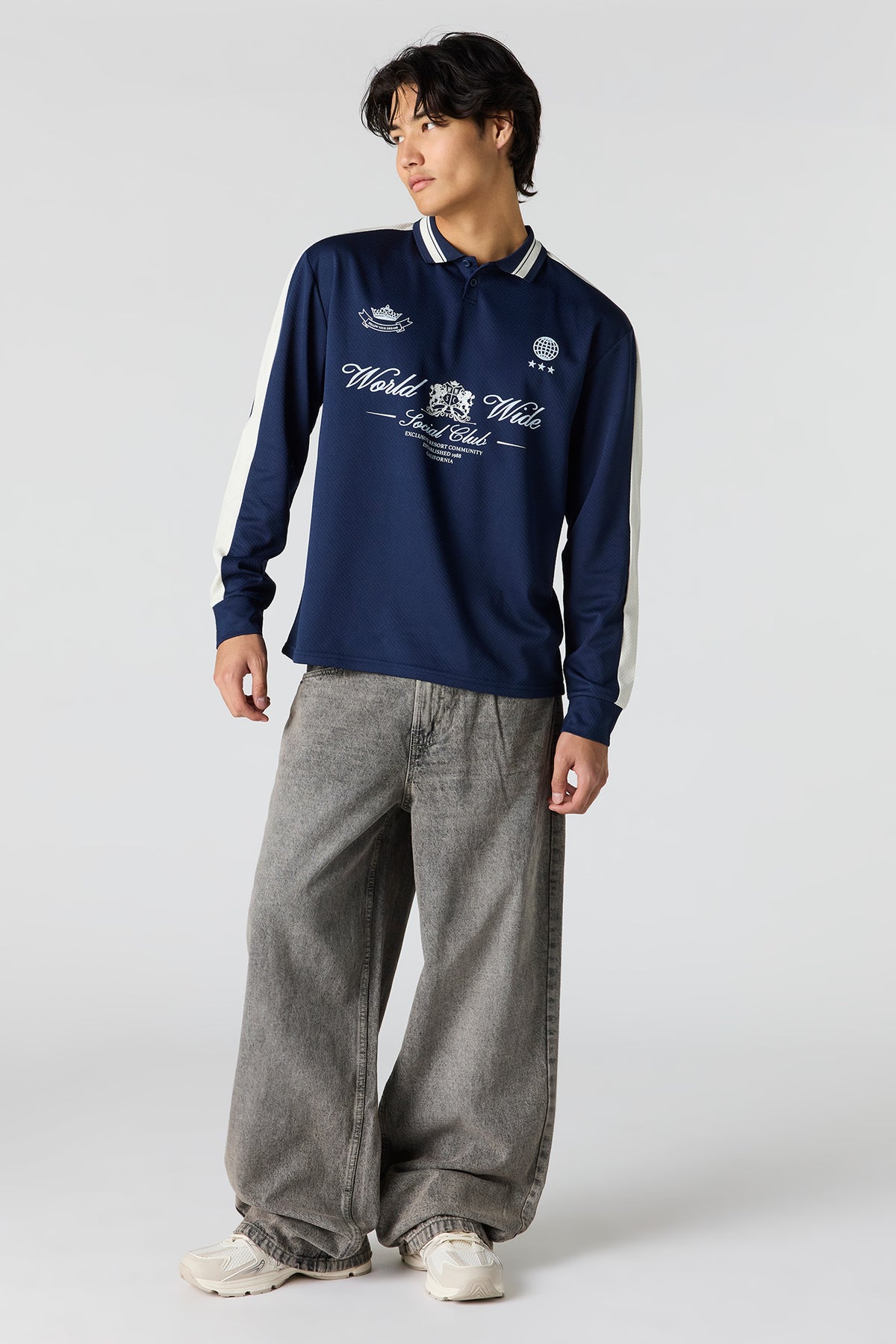 Alt View 2. Wide Leg Grey Jean - Charcoal