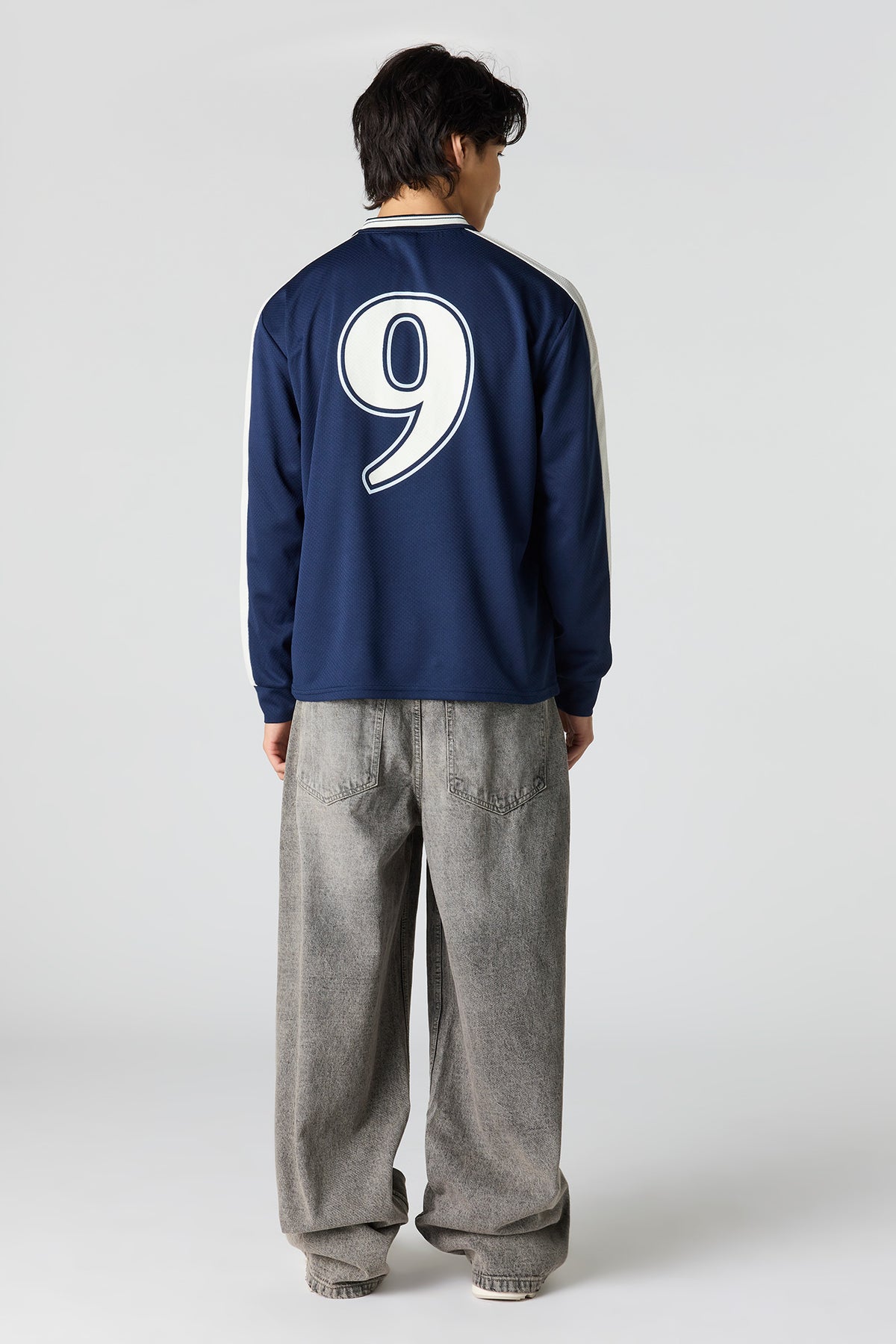 Alt View 3. Wide Leg Grey Jean - Charcoal
